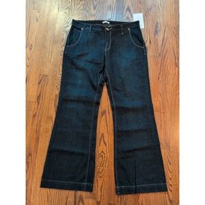 Lee Womens Lower on Waist Bootcut Jeans Mid Rise‎ Cotton Sz 14 Dark Wash